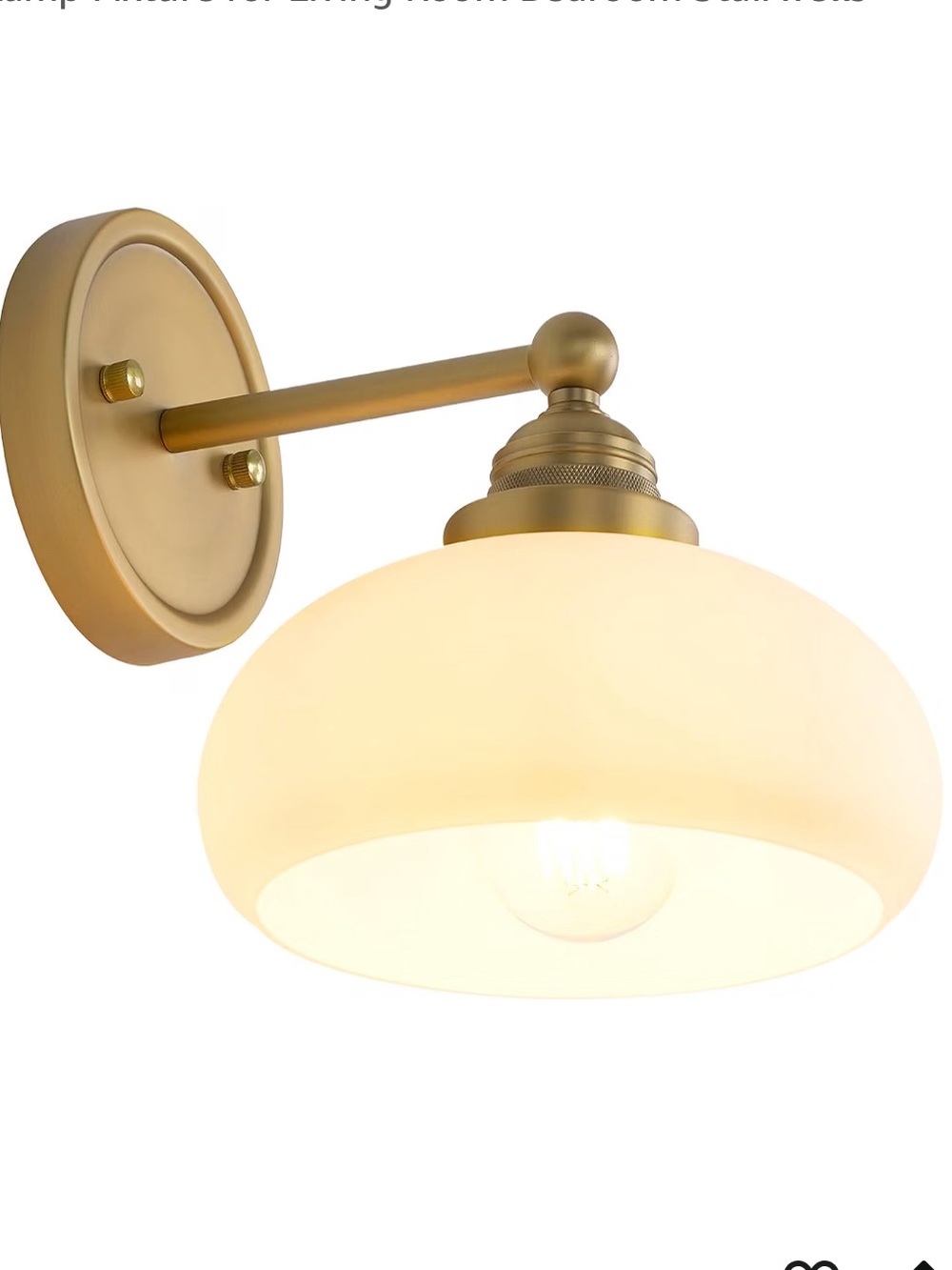 NIB Vintage Industrial Sconce Wall Light Fixture Milk White Glass Shade Antique